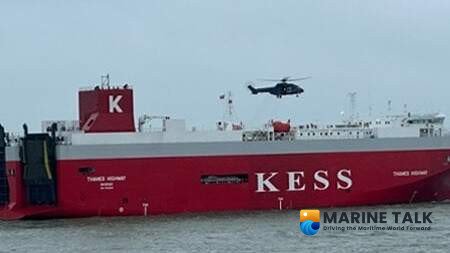 Car Carrier Disabled by Engine Fire Off German Coast
