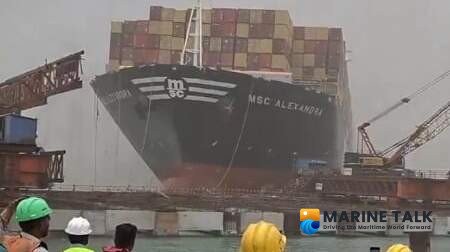 Update: Video: MSC Container Ship Hits New Pier at Mundra Port